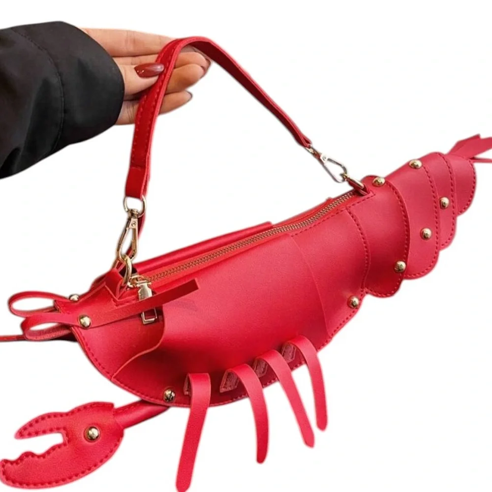 Boutique Red Lobster Statement Bag Coastal Chic Crossbody Purse - Picture 3 of 16
